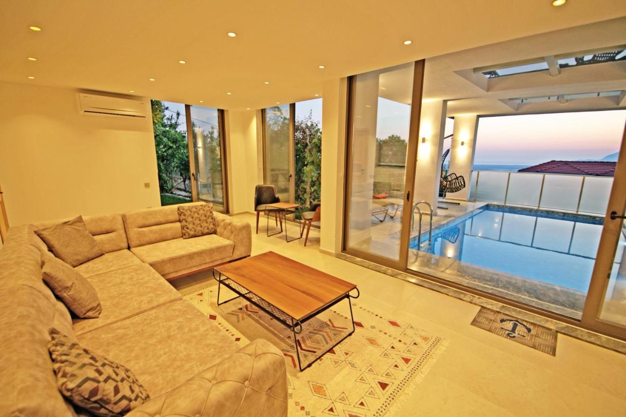 Villa With A Private Heated Pool, Jacuzzi, Overlooking Spectacular Views Of The Sea Kaş Exterior photo